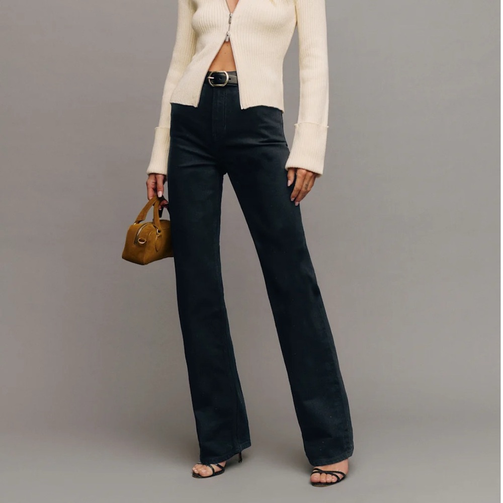 Reformation Wilder Stretch High Rise Wide Leg Black Women's Jeans